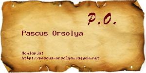 Pascus Orsolya névjegykártya