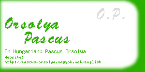 orsolya pascus business card